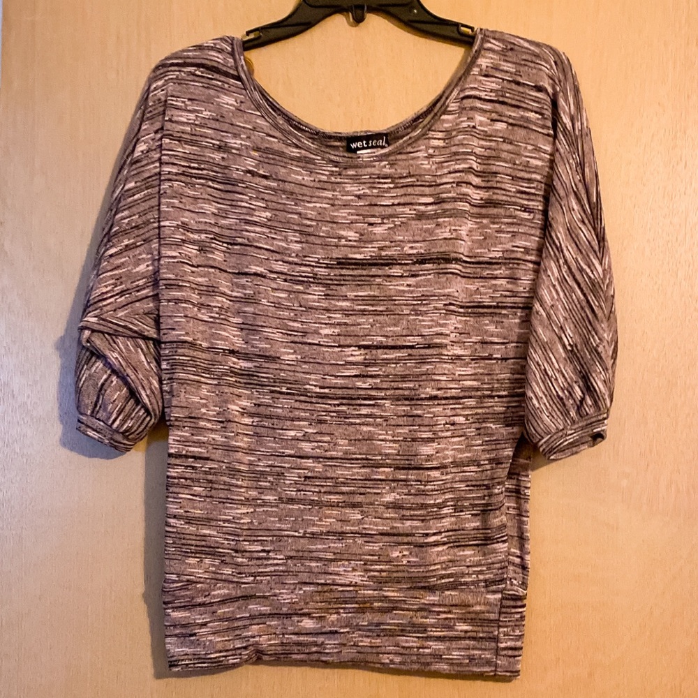 Wet Seal Grey/Pink Sweater - Size XS